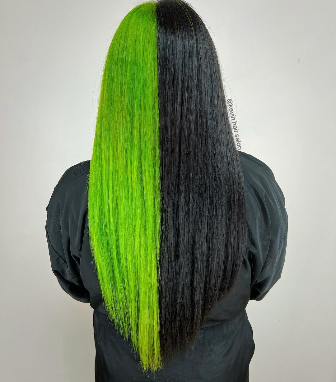 vert fluo noir cheveux gémeaux