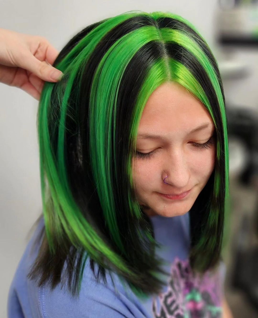 neon green chunky highlights