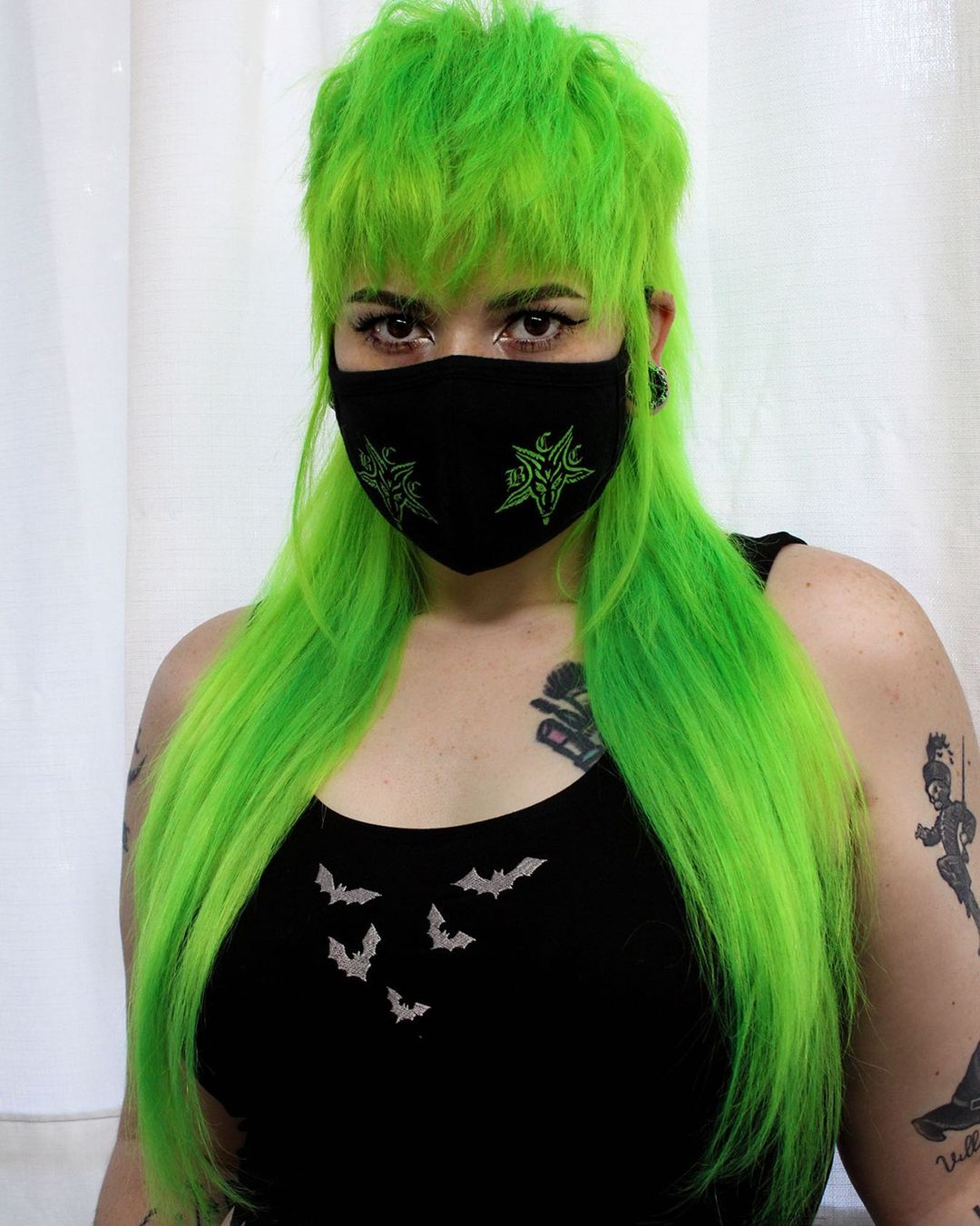 mulet hirsute vert fluo