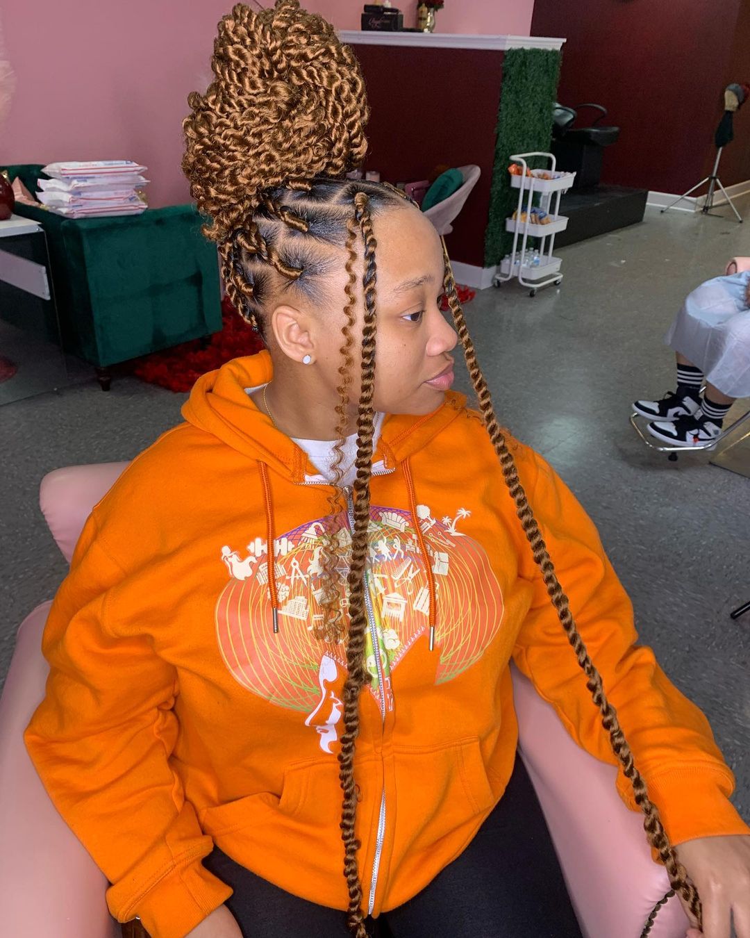 copper passion twists massive top knot