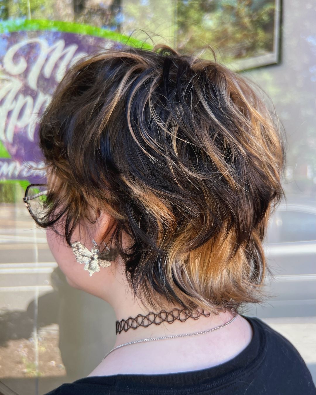 pixie mullet donker calico haar