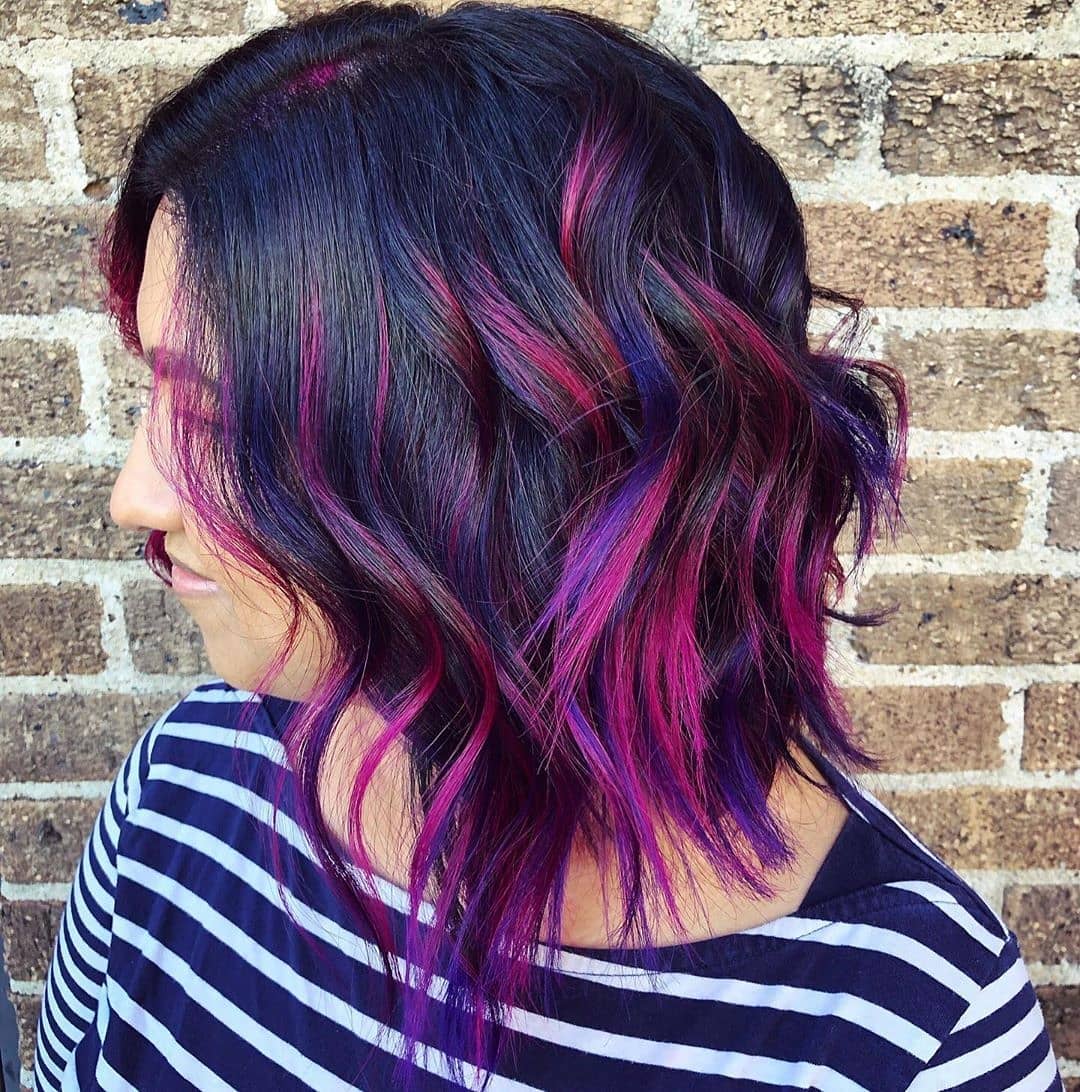 purple and pink highlights