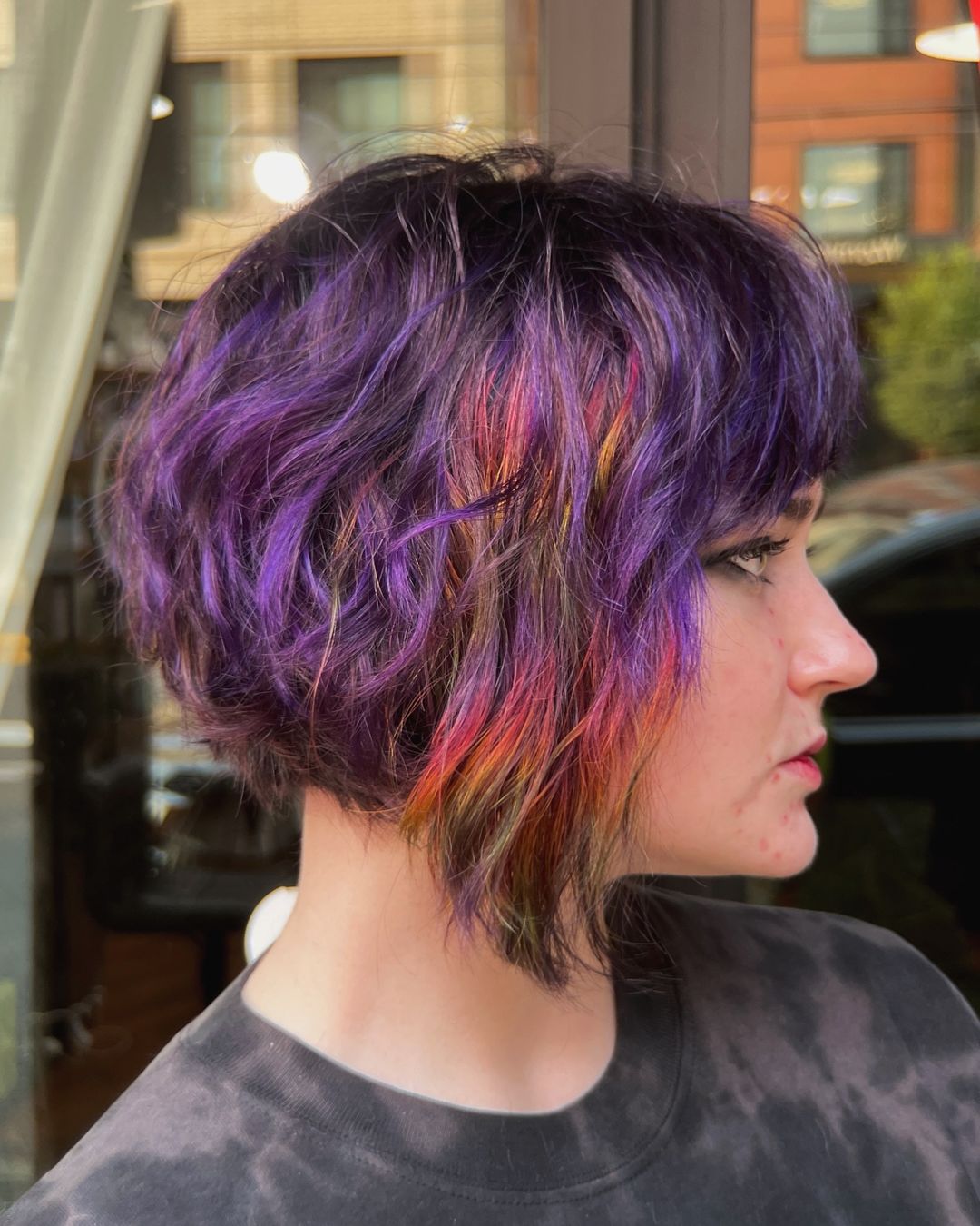 purple highlights with rainbow peekaboo