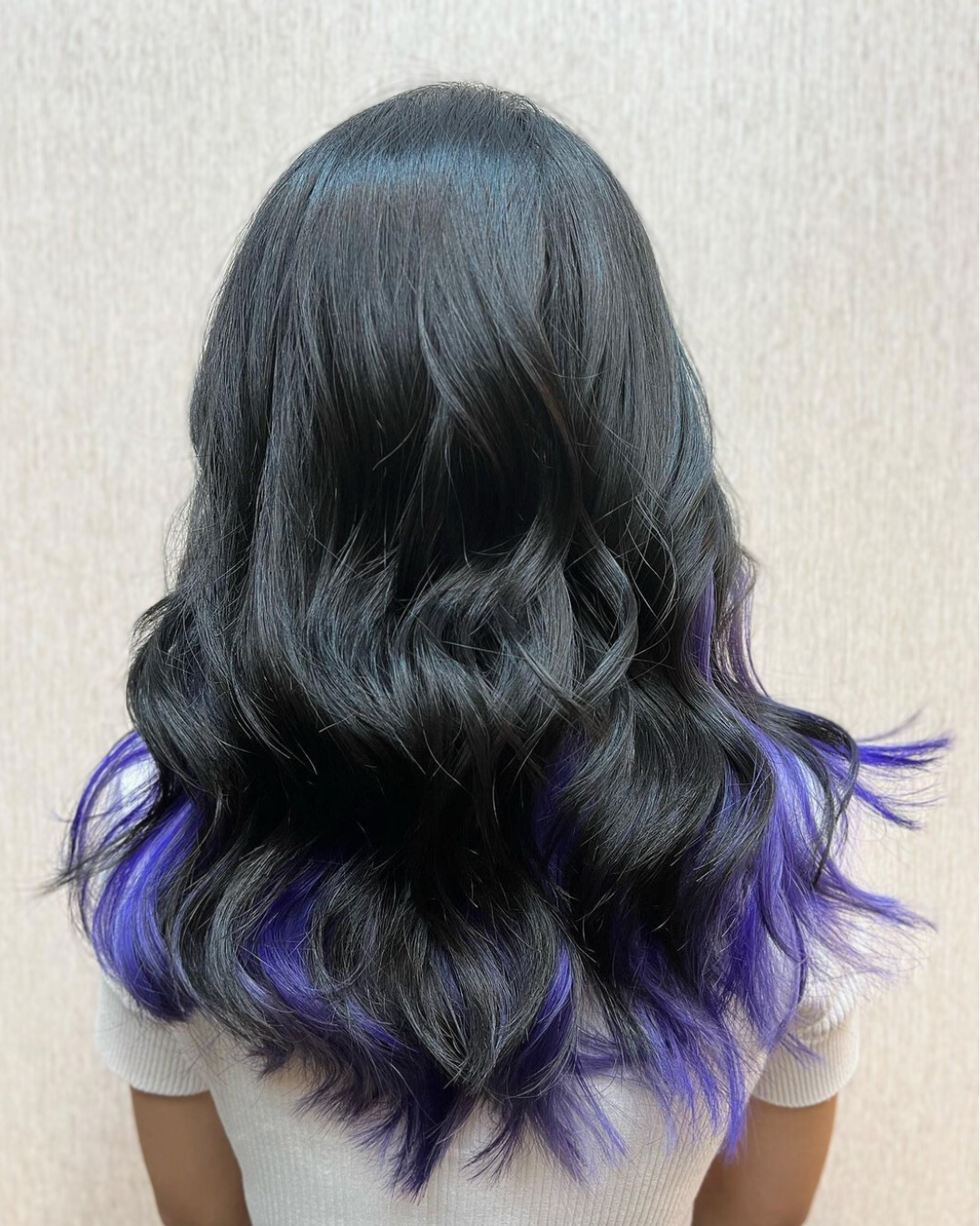 purple tips on black hair