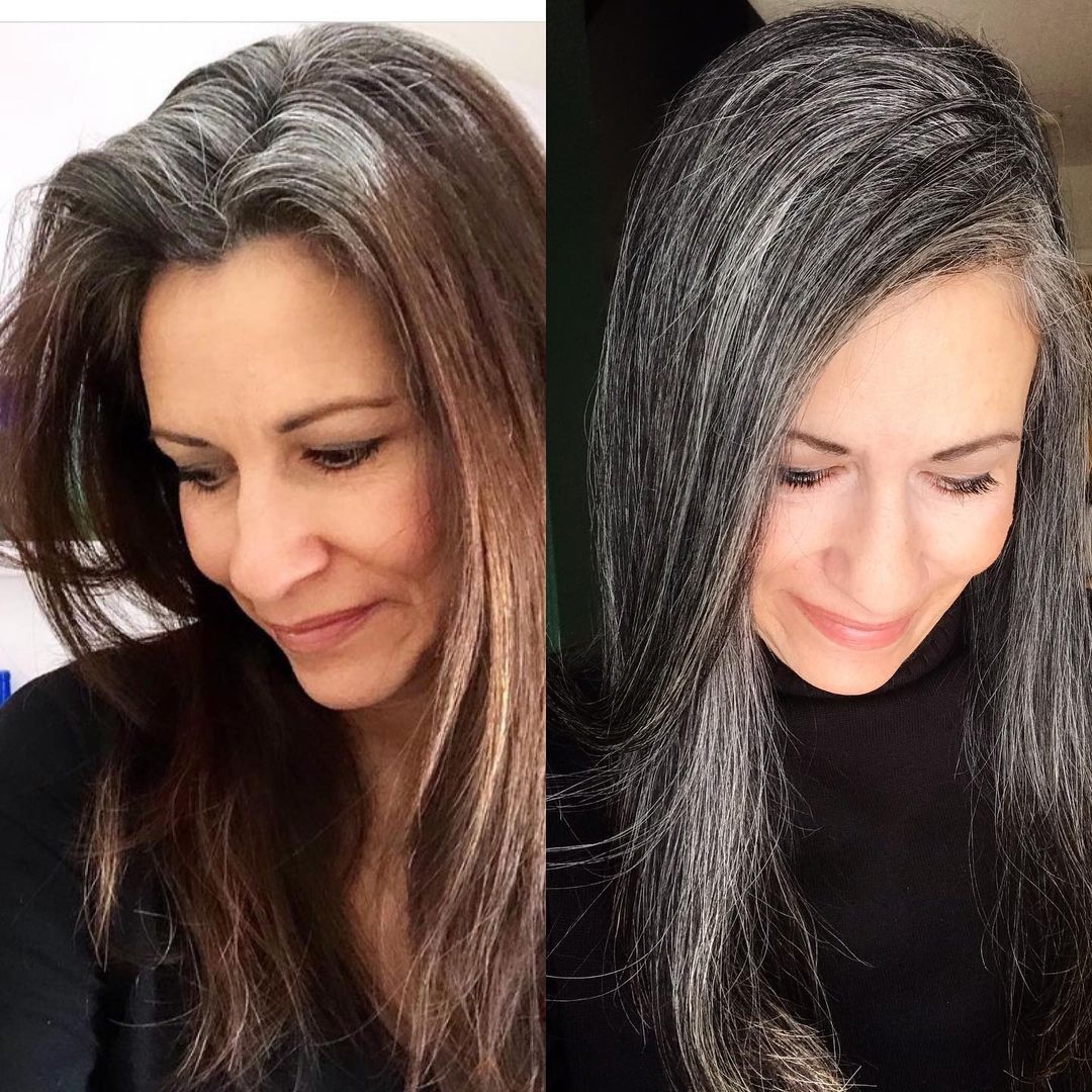 cabelo liso com sal e pimenta