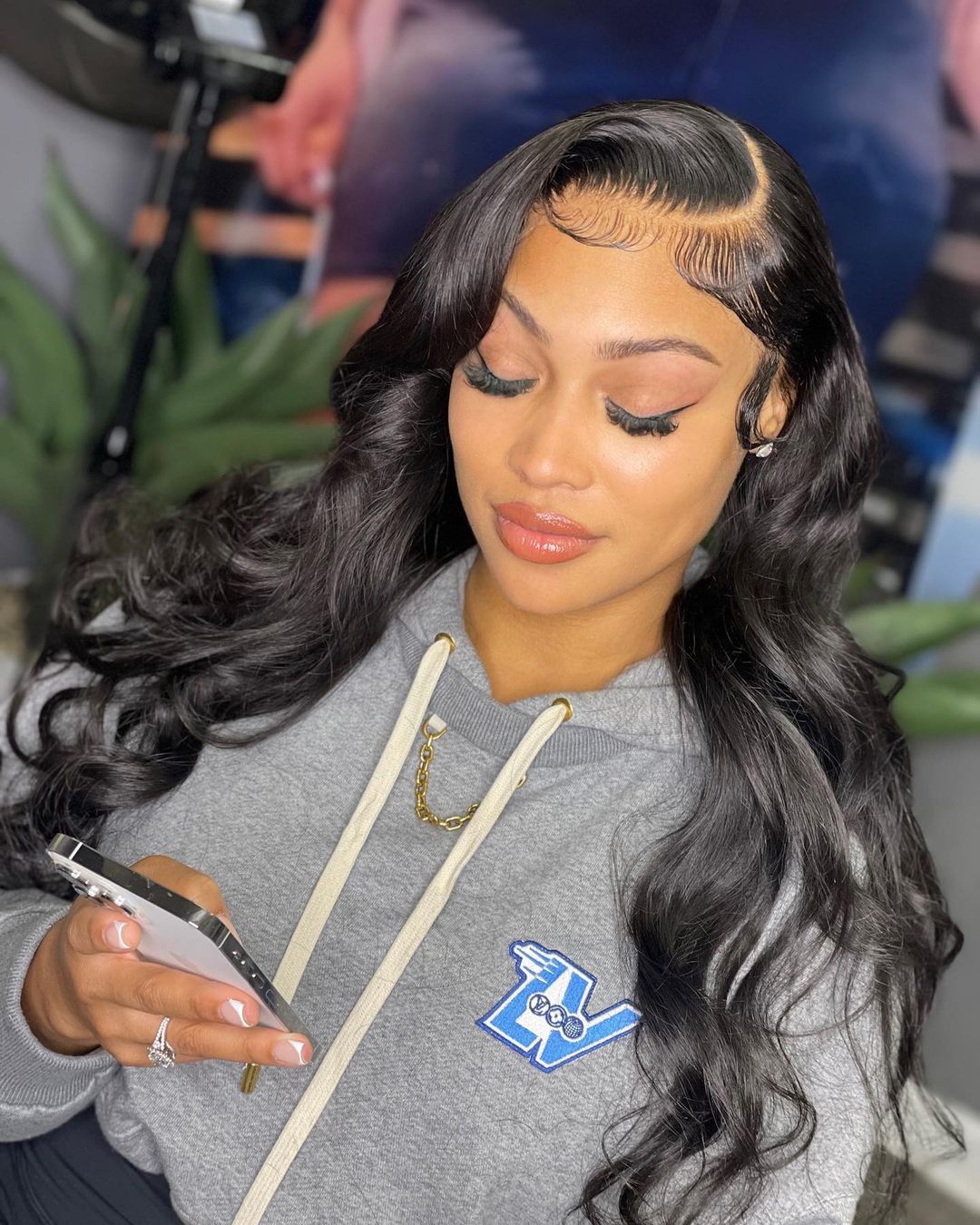 side part quick weave with extra baby hair