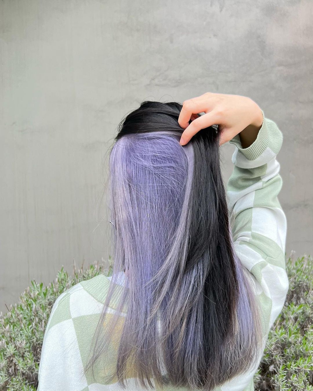 smokey purple peekaboo highlights