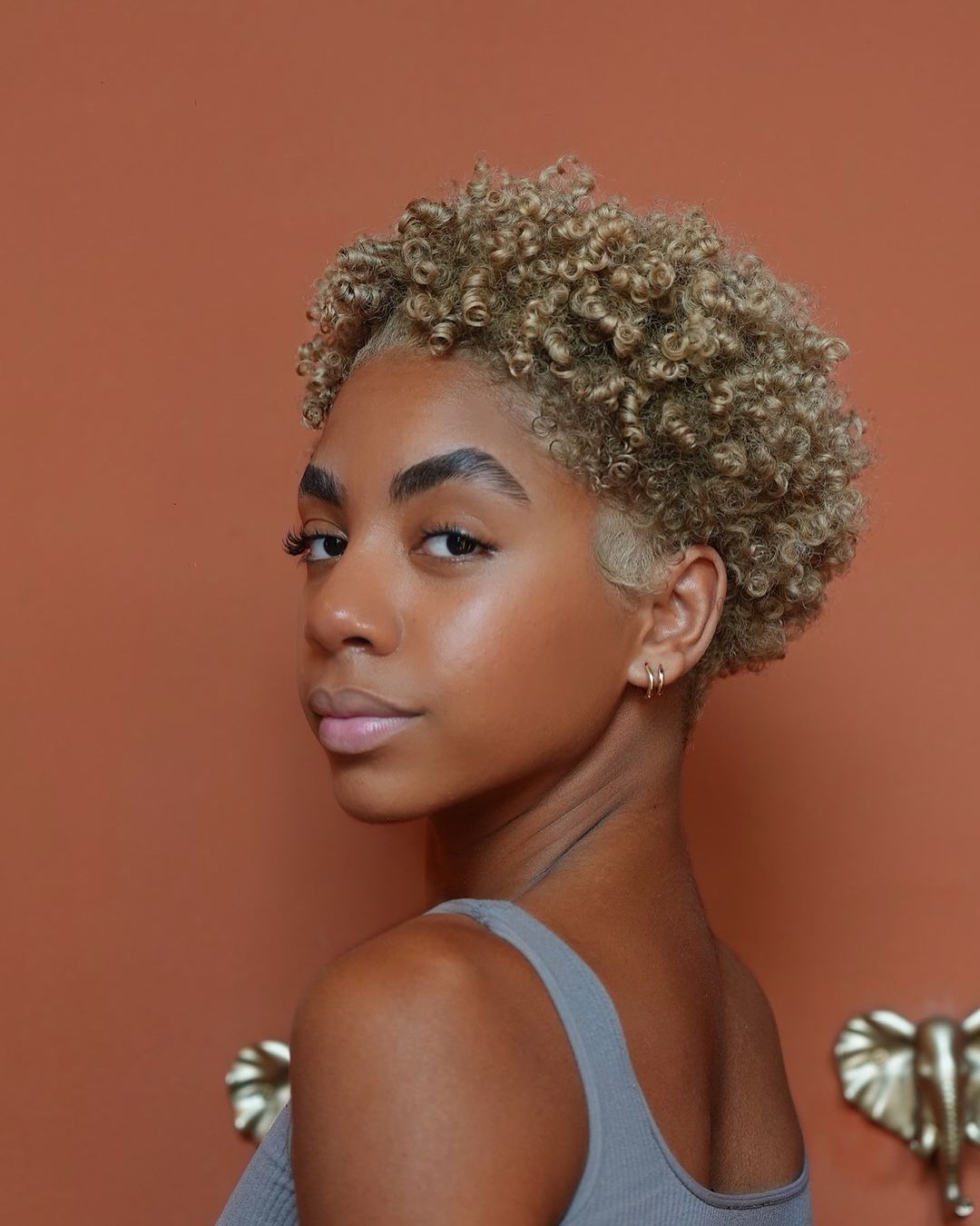 tapered short curly haircut