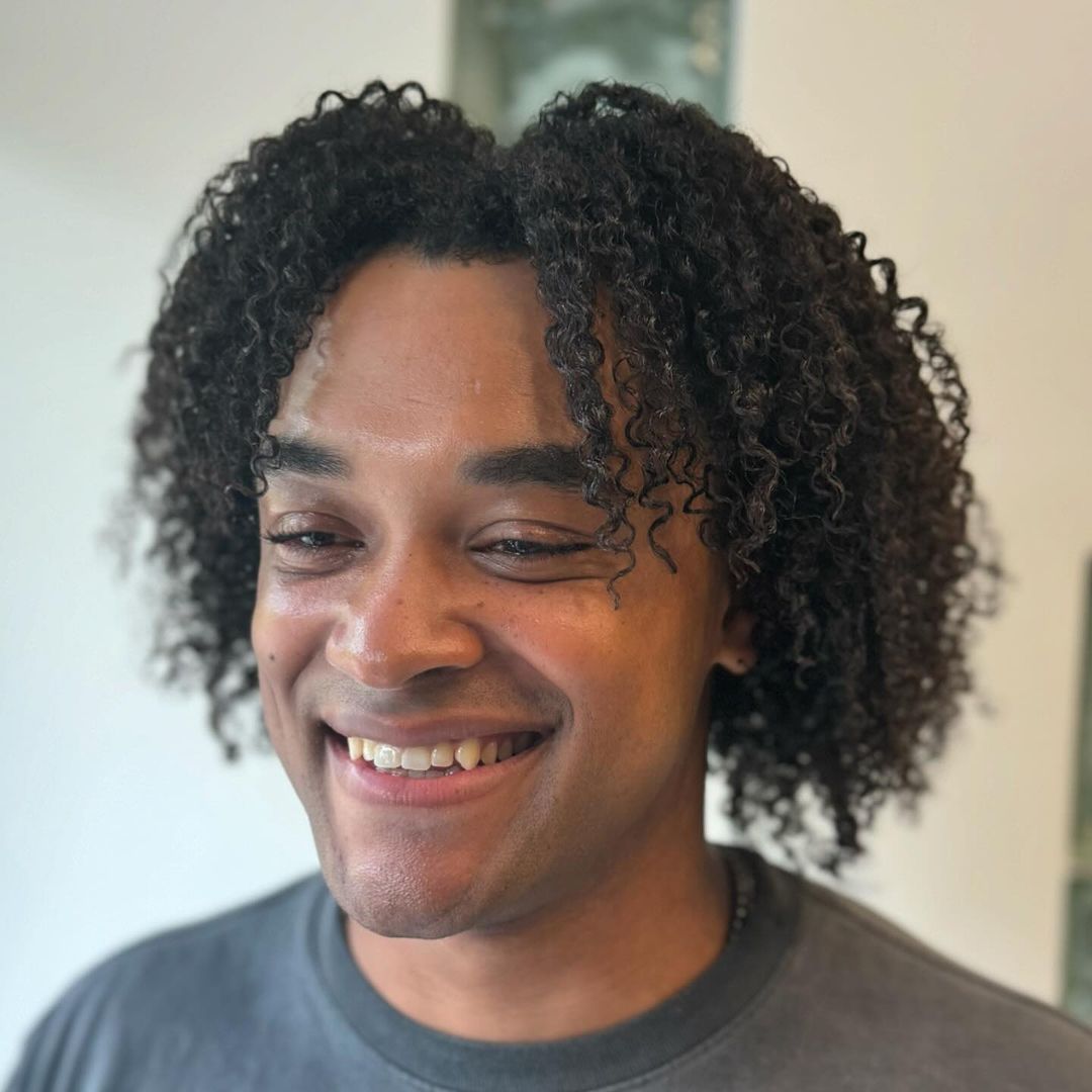 tight curls men haircut