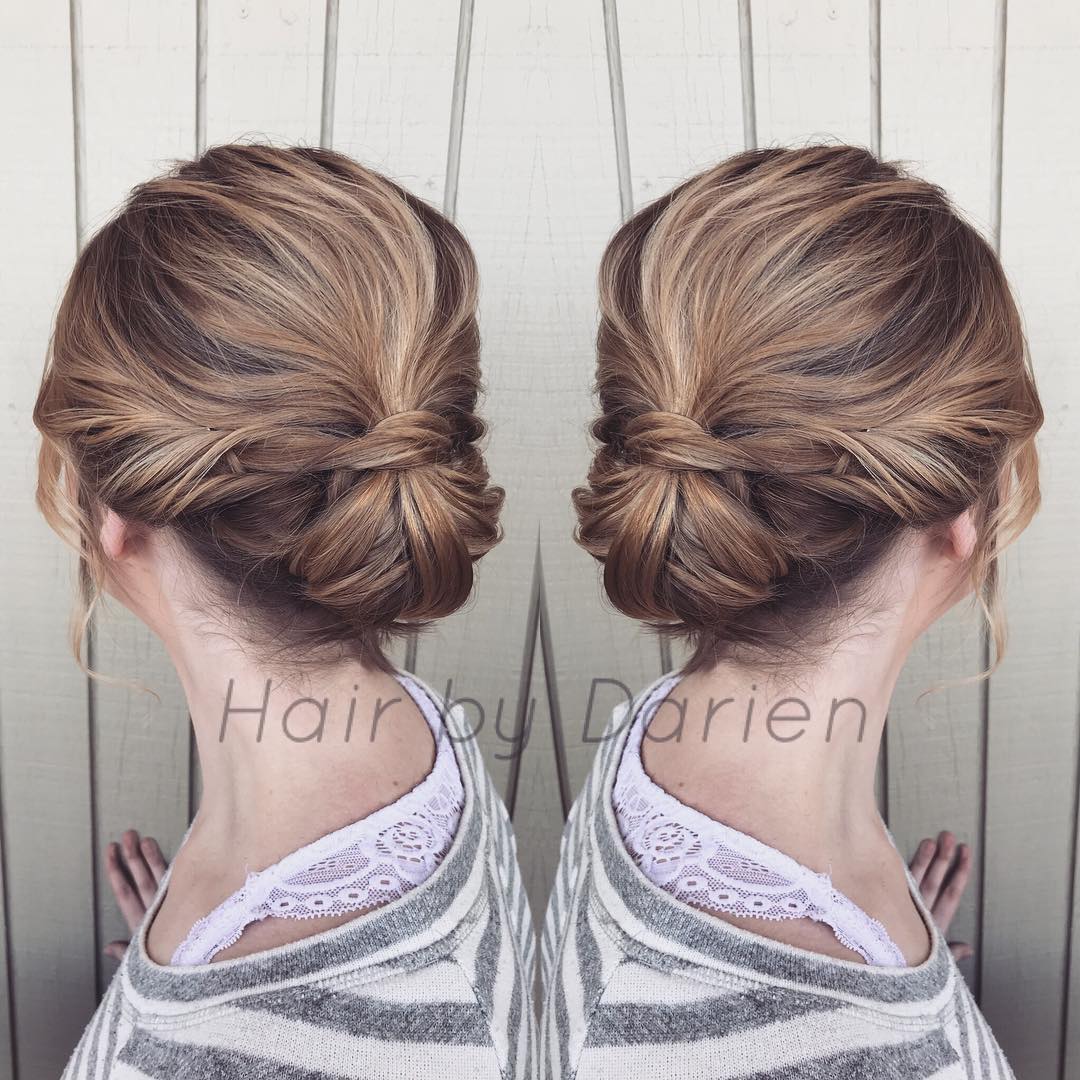 twisted low bun