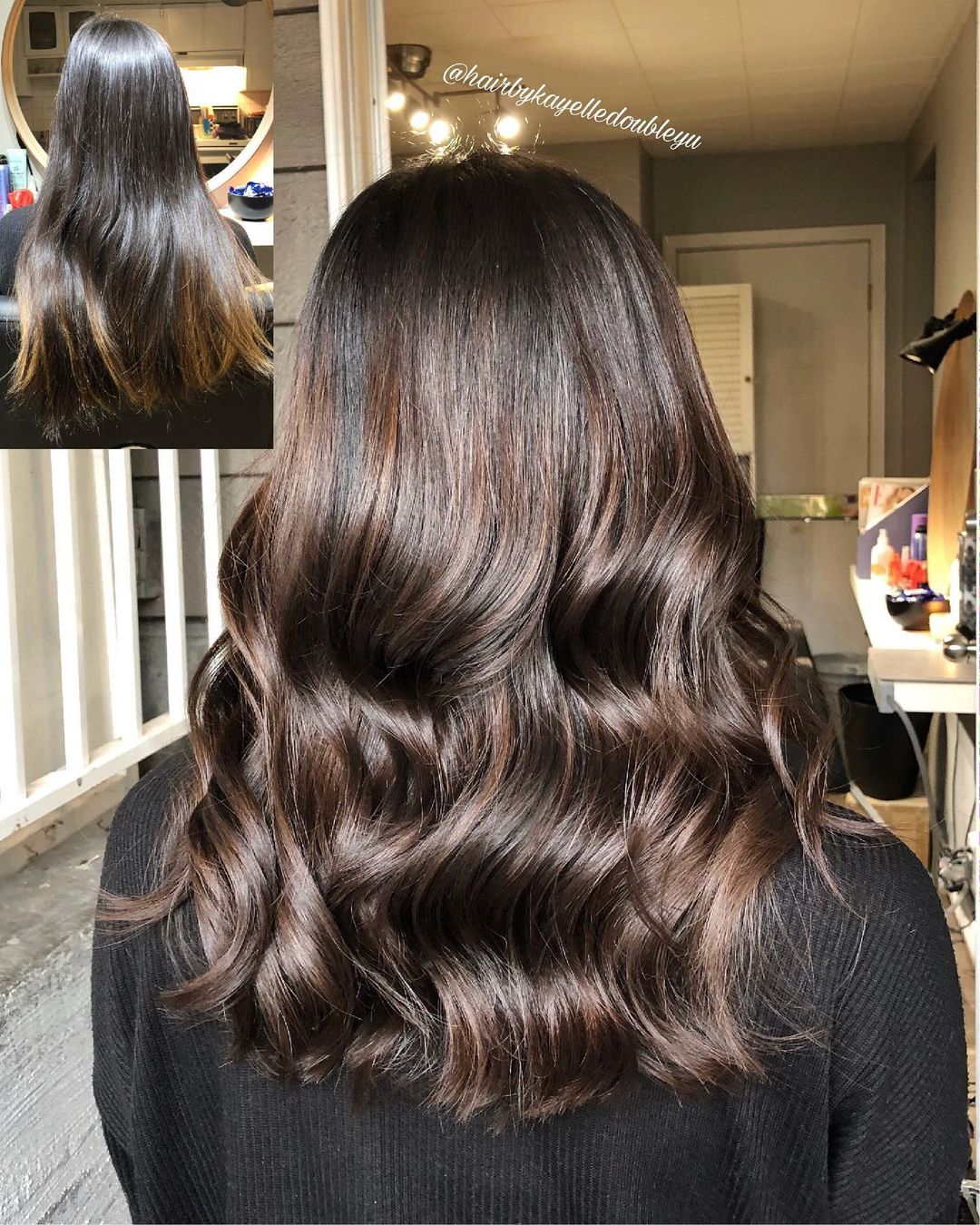 warme chocoladebruine balayage