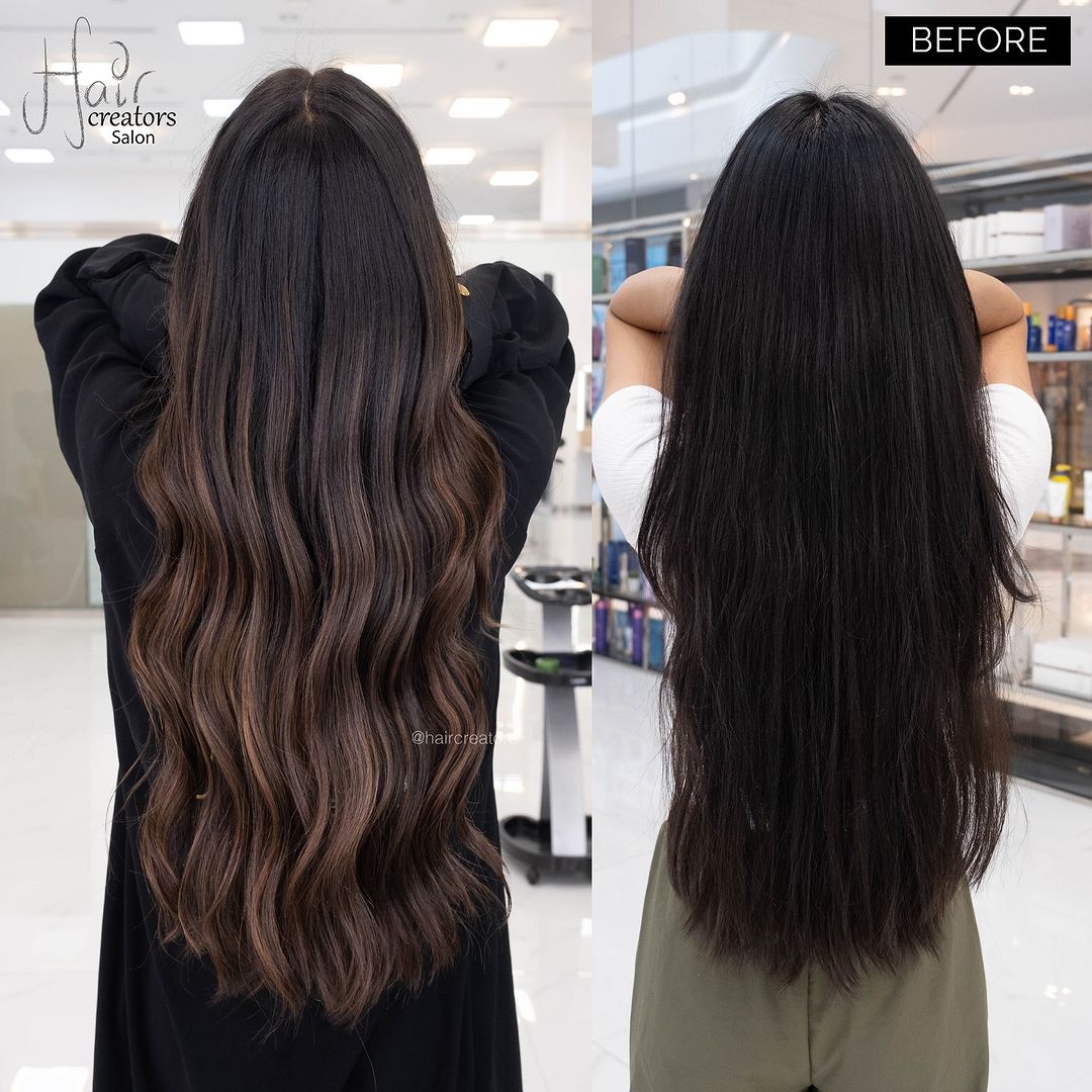 warm chocolate brown hair before and after