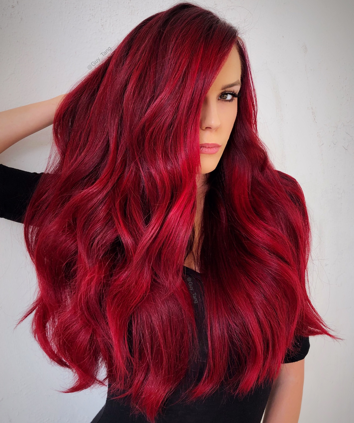 bright deep cherry red hair