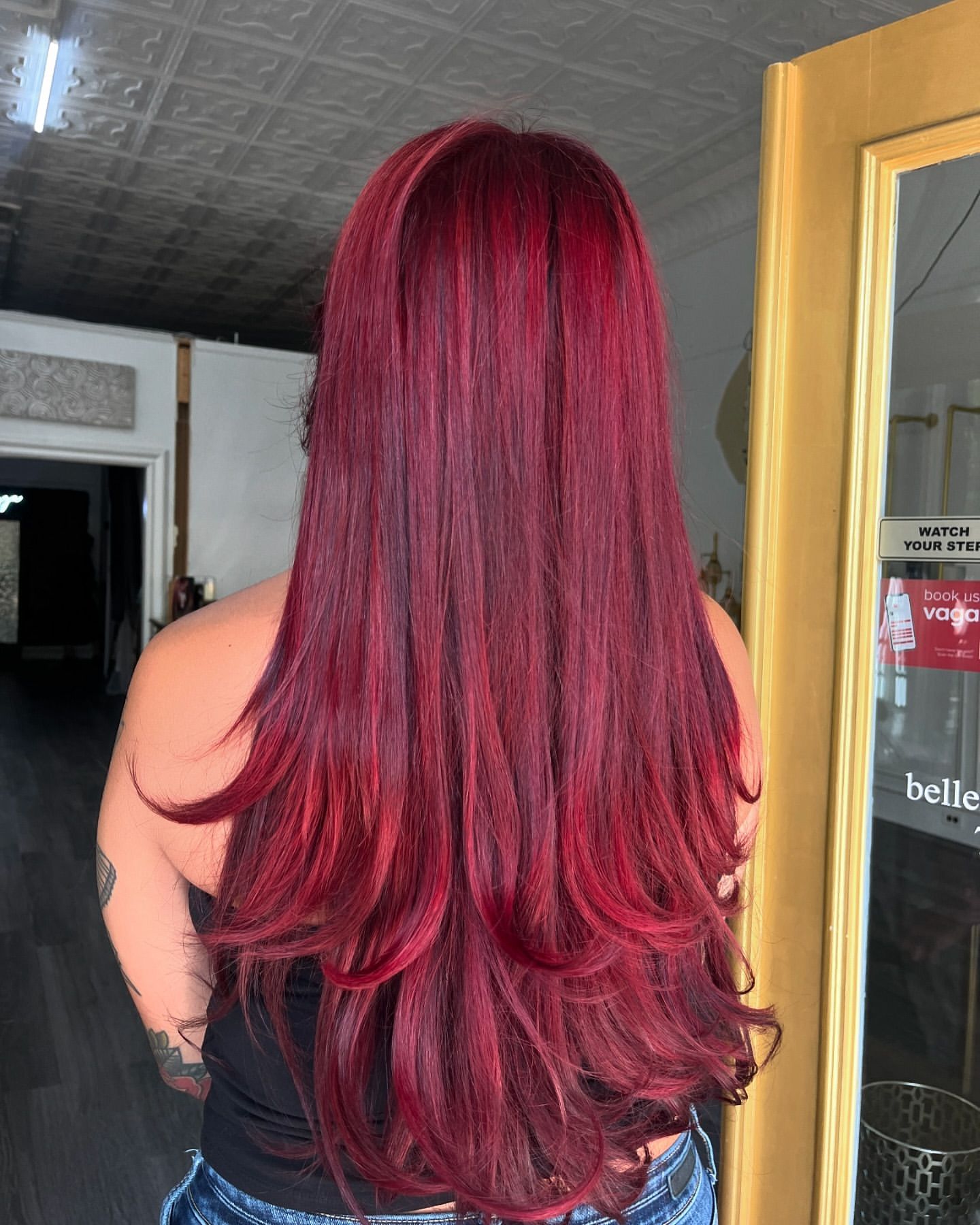 rojo cereza balayage