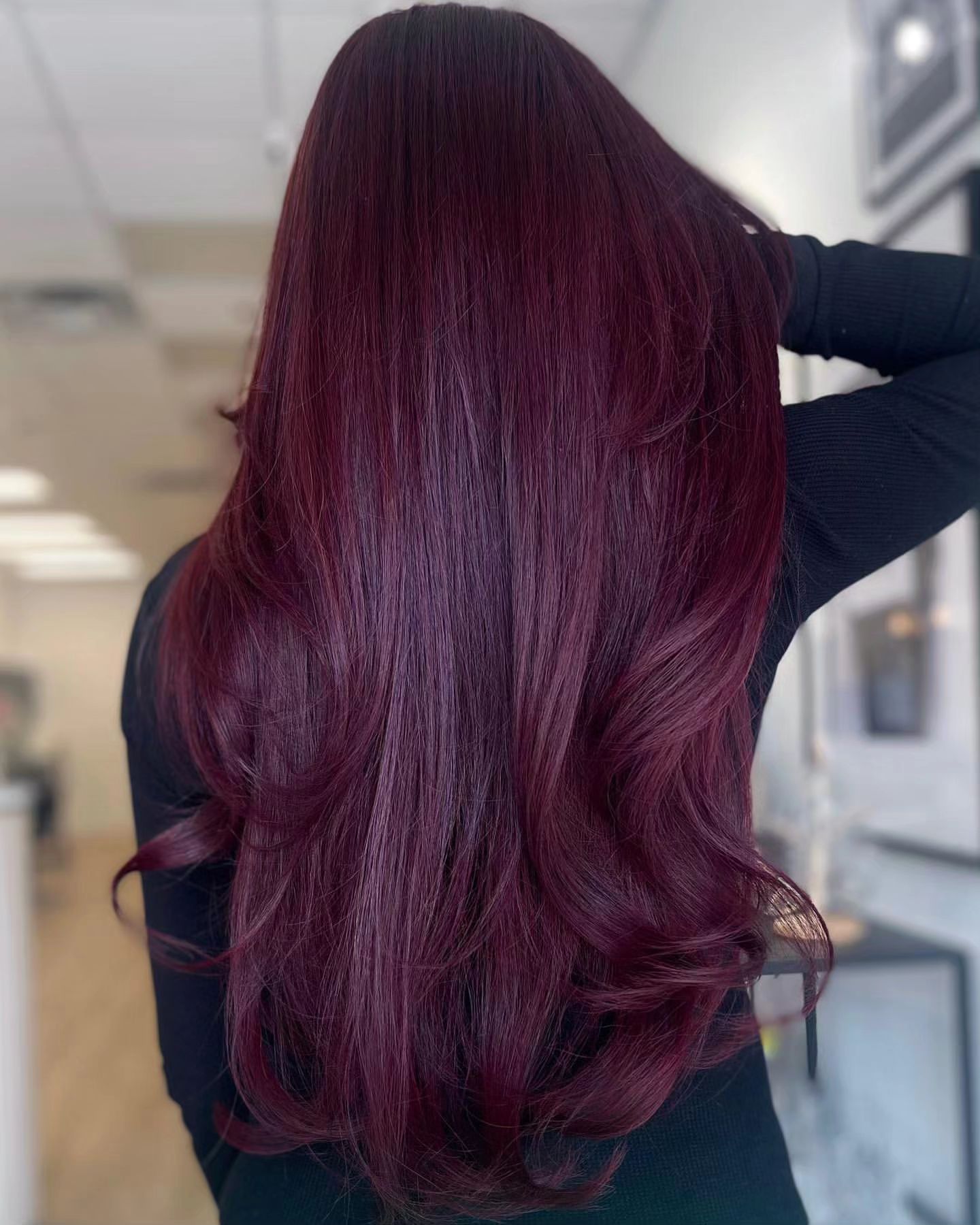 dark burgundy hair