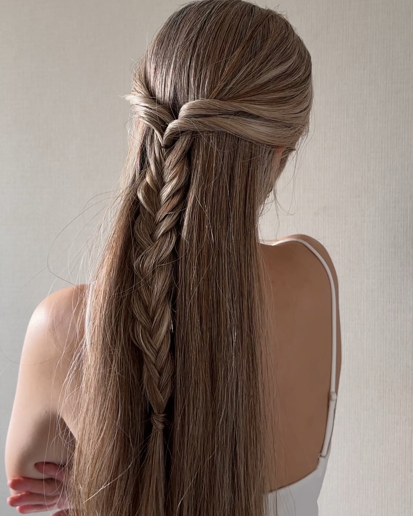 half-up half-down bridesmaid braid