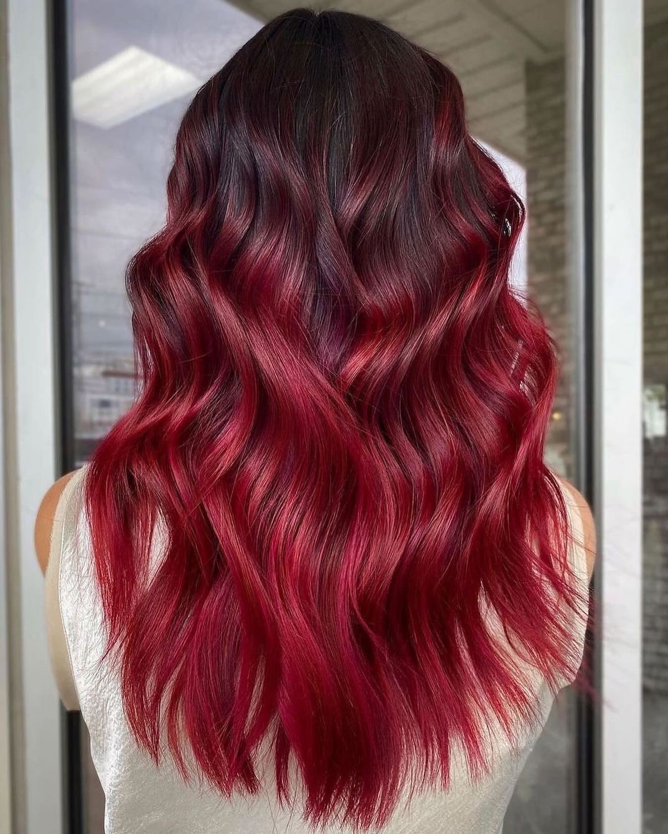 kastanjebruin rood ombre