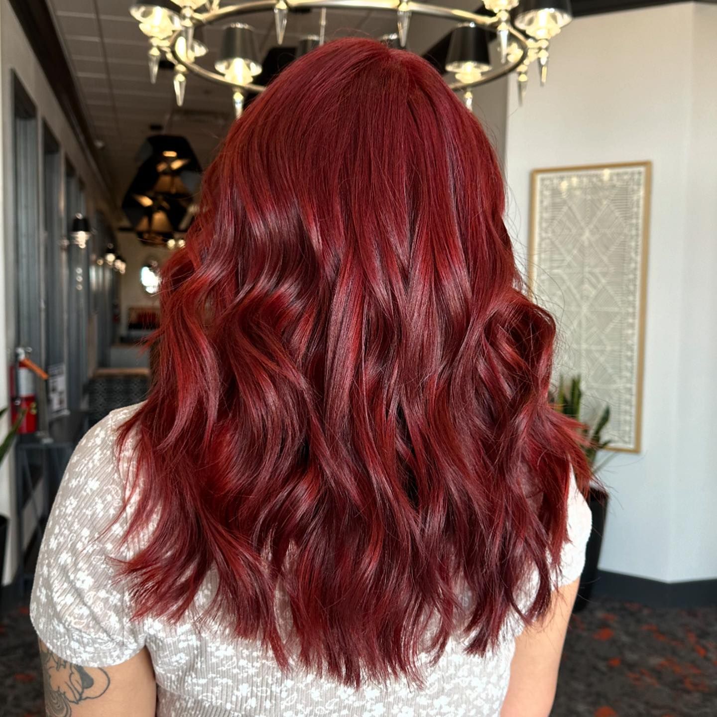 deep cherry red waves