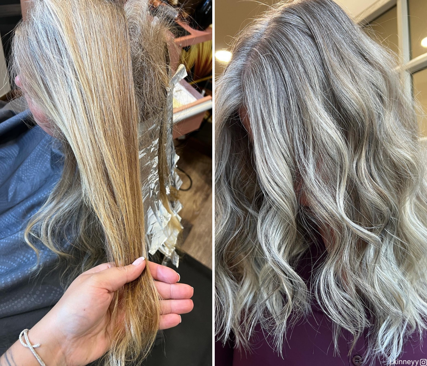 ash blonde gray blending