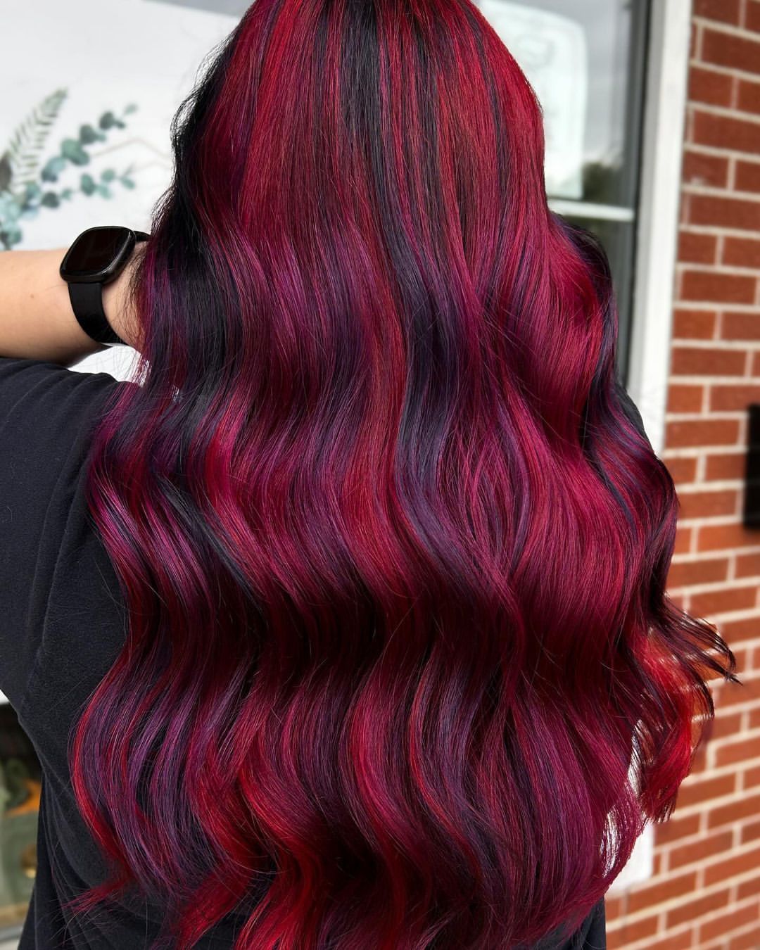 deep cherry red streaks