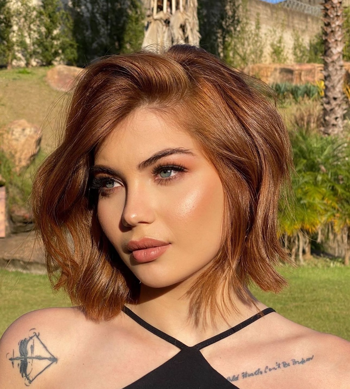 light copper brown bob