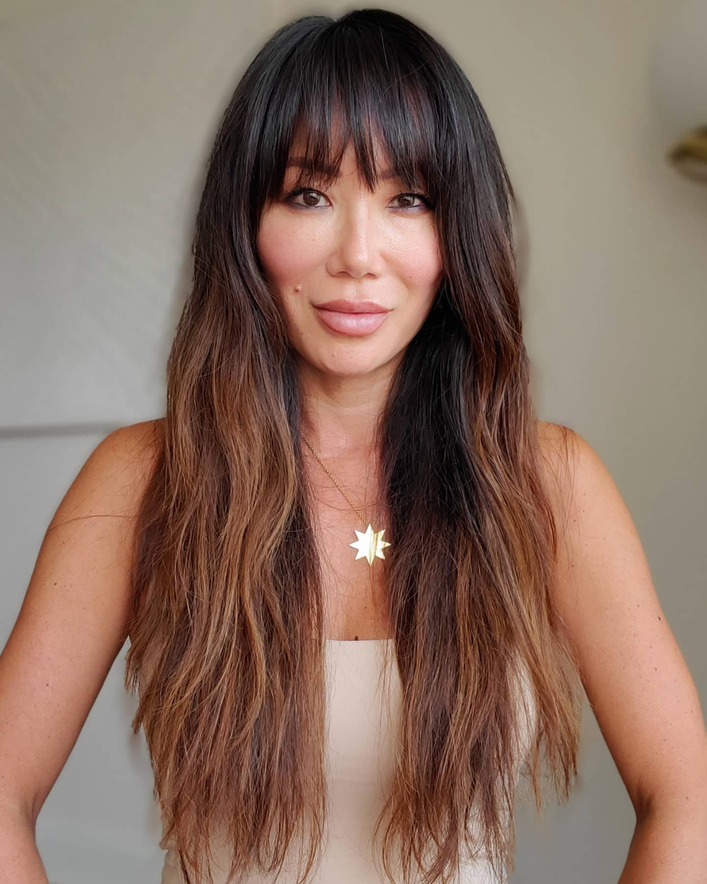 long hair with wispy bangs