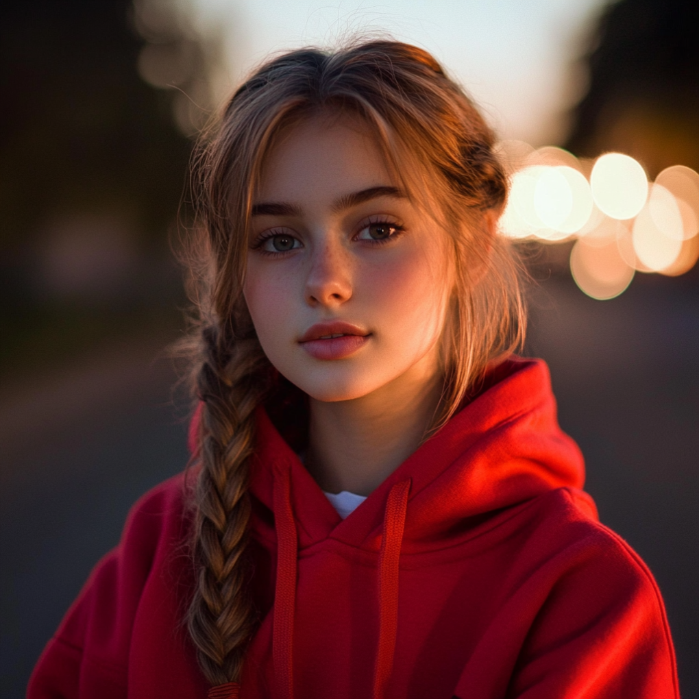 Side Braid Hoodie Hairstyle