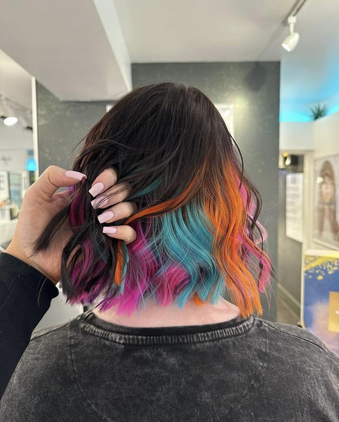 Cabelo multicolorido Peek-A-Boo