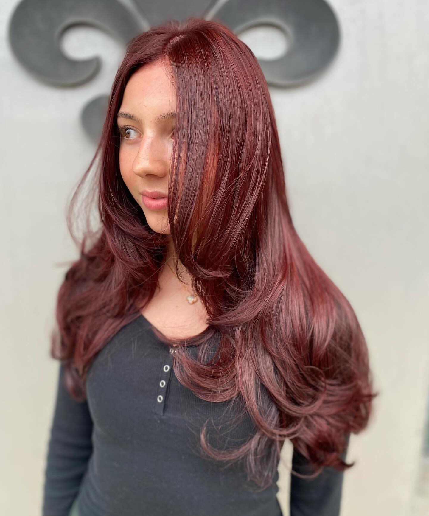 chocolate cherry red hair