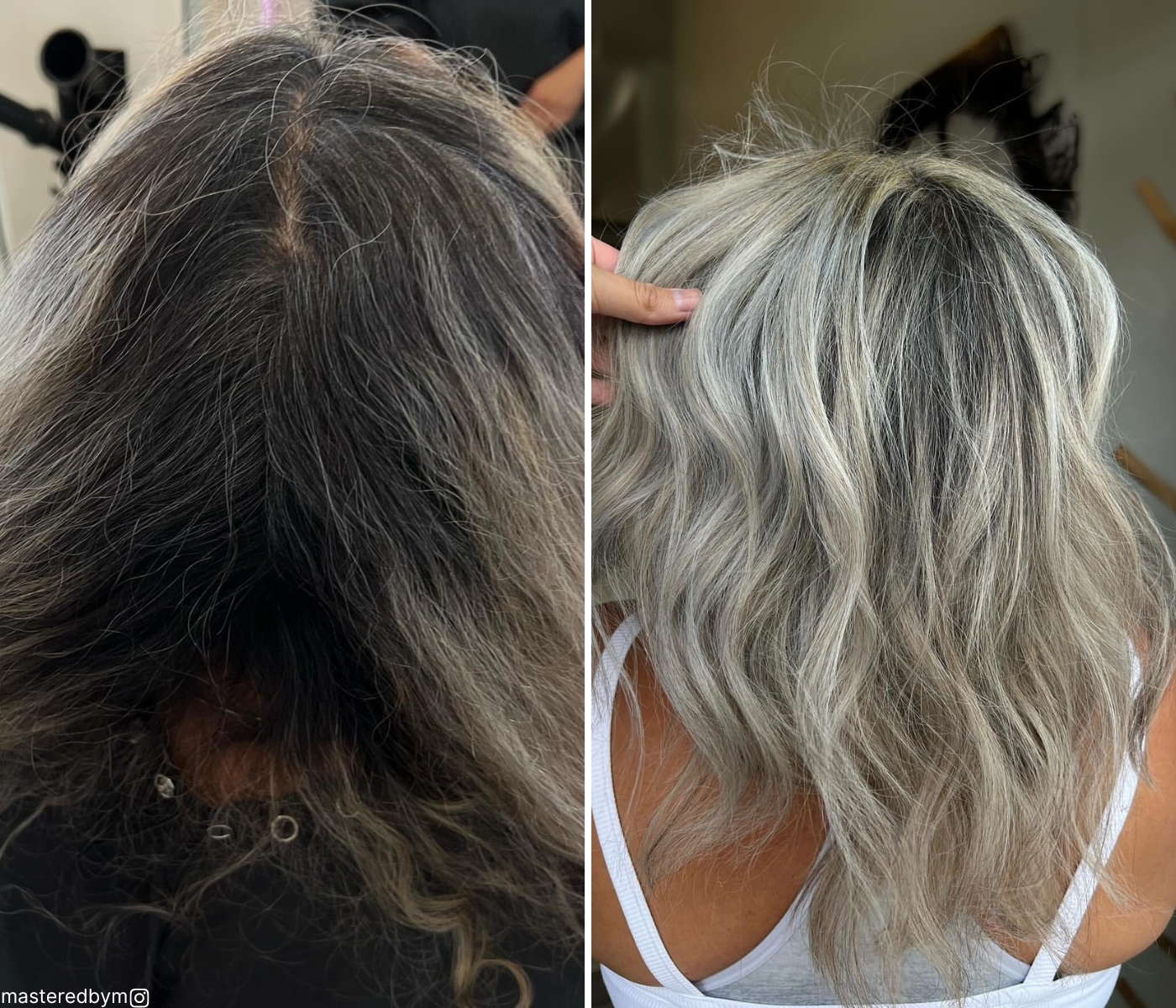 lived-in blonde gray blending