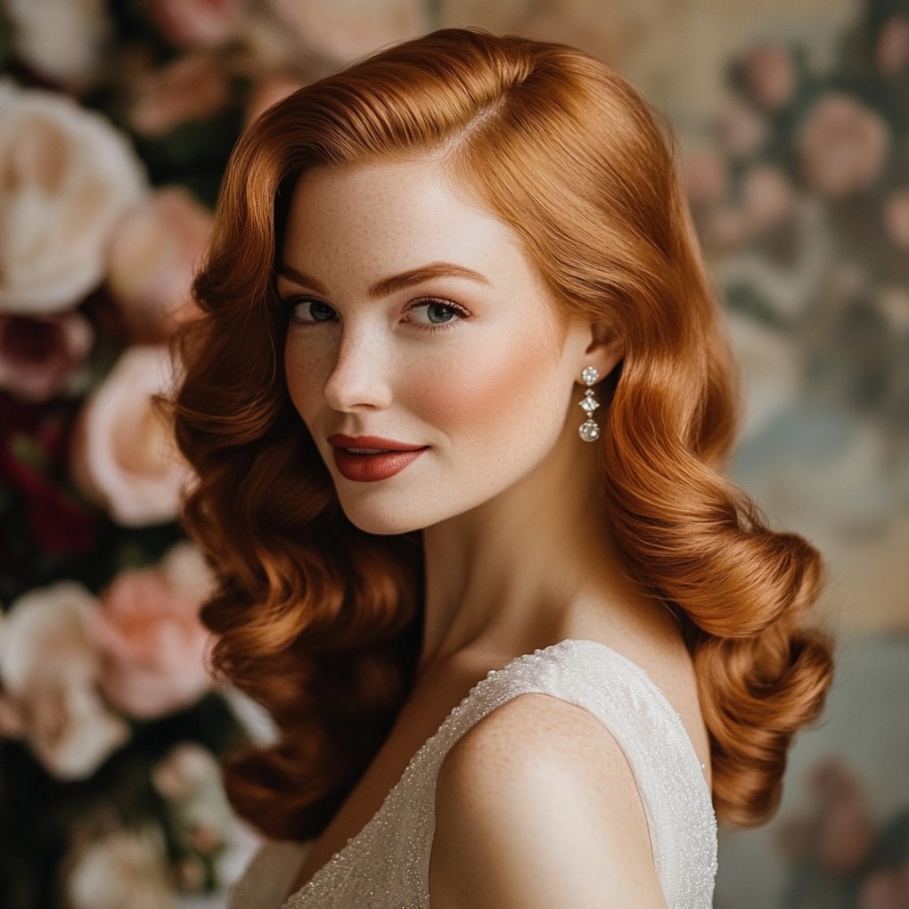 Coiffure de mariage Vintage Hollywood Waves