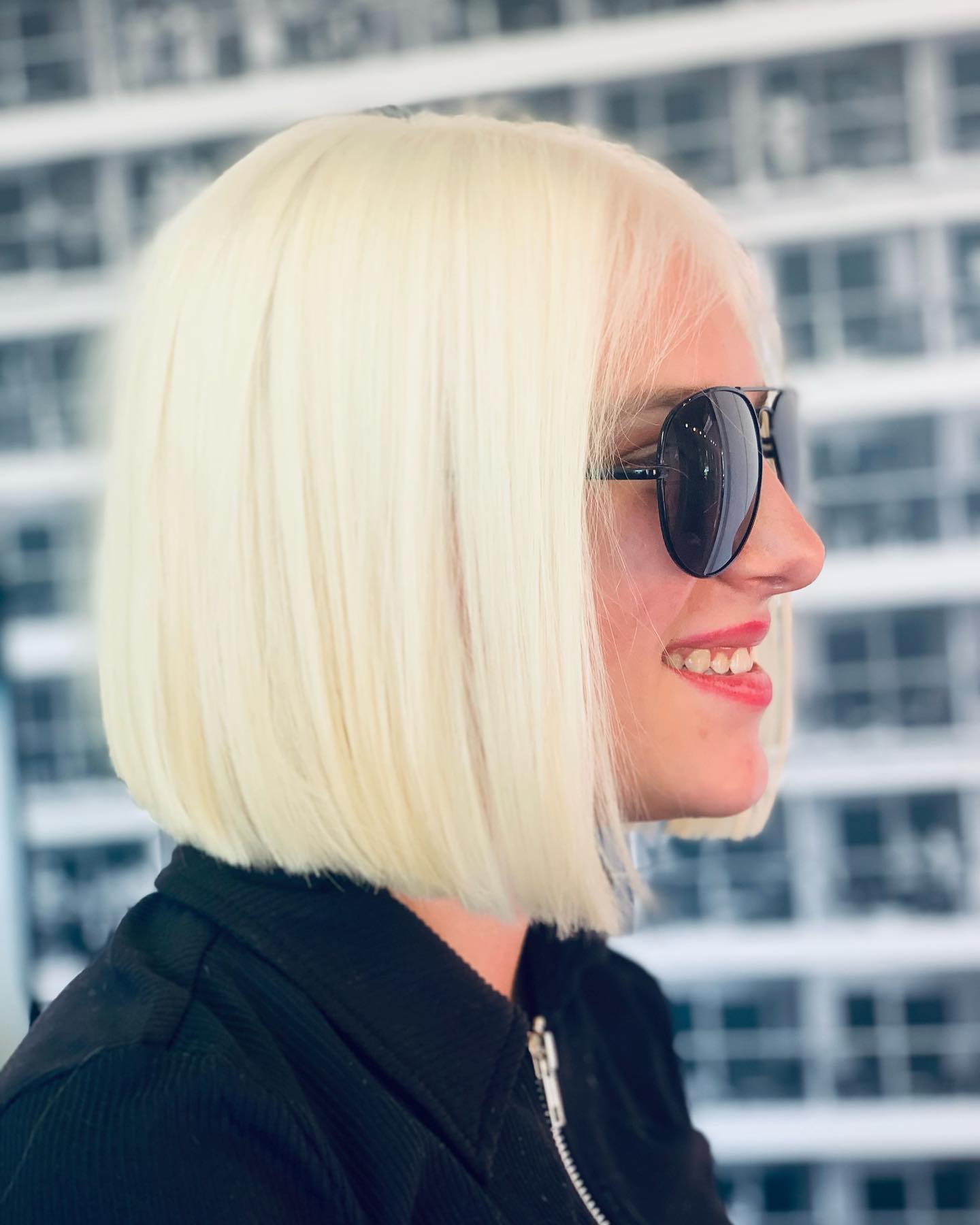 bleach blonde bob