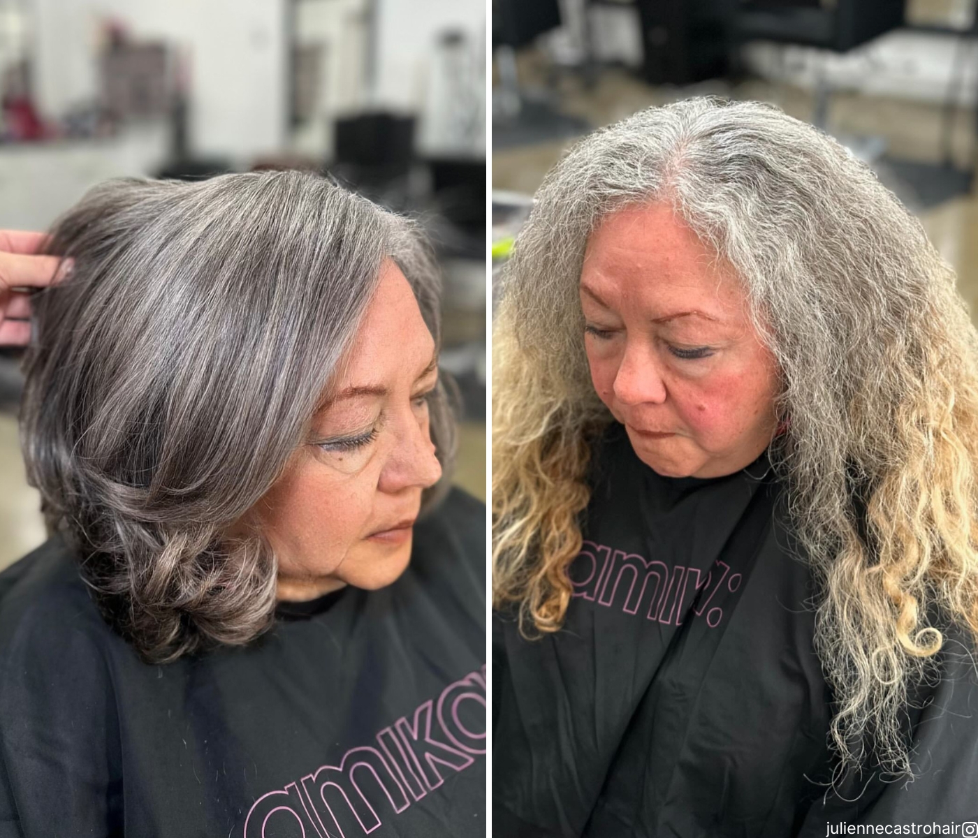 natural gray hair with lowlights