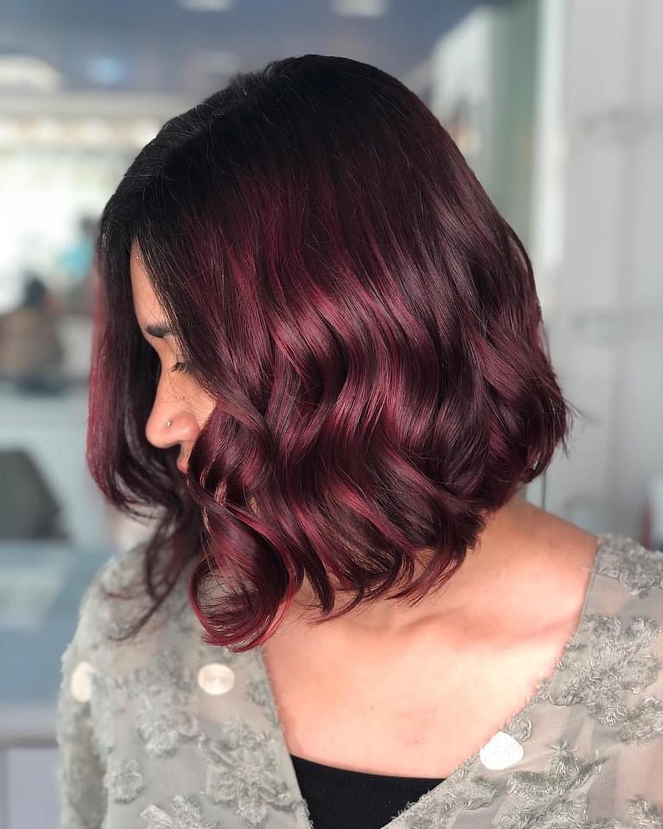 dark burgundy bob