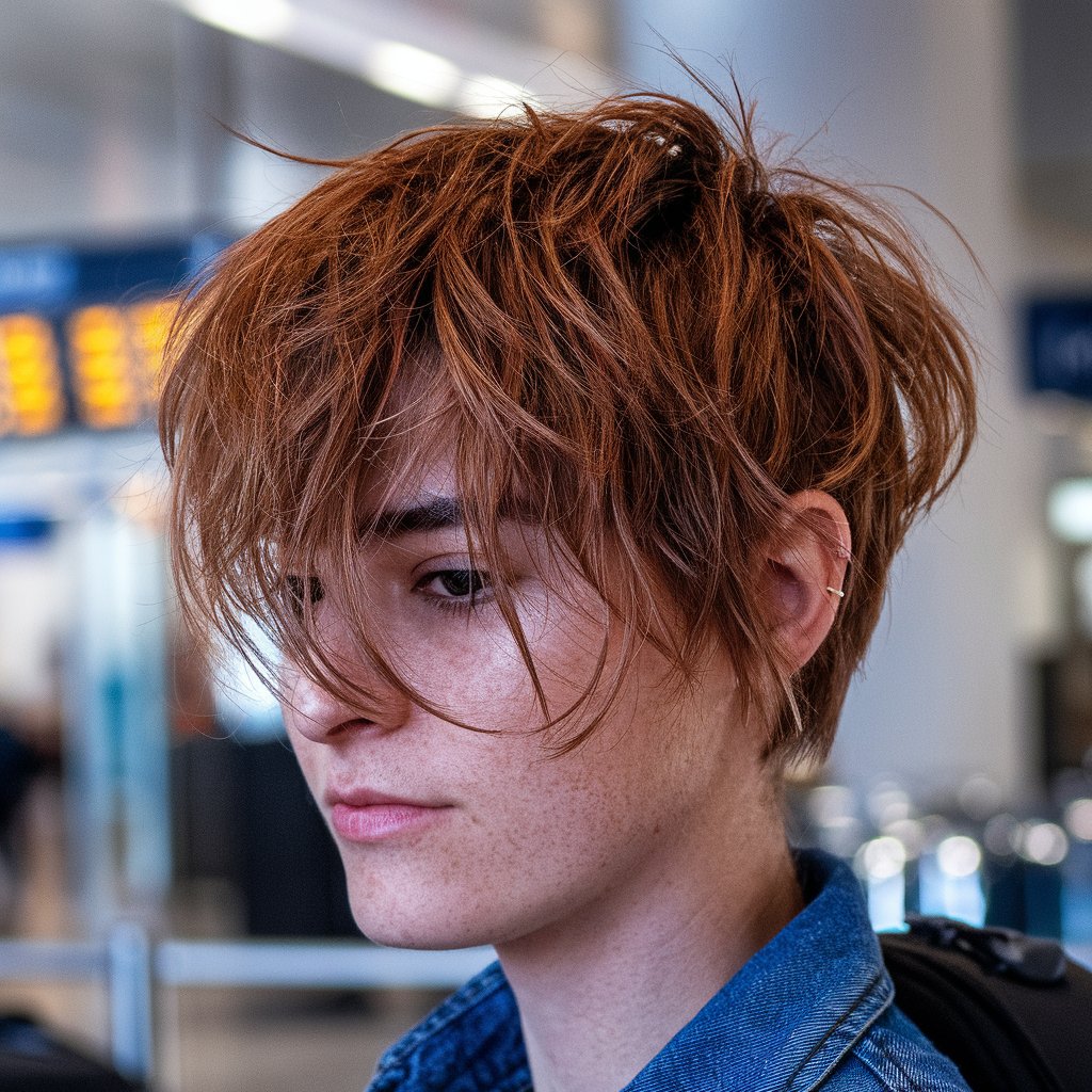 Auburn Colored Pixie Cut
