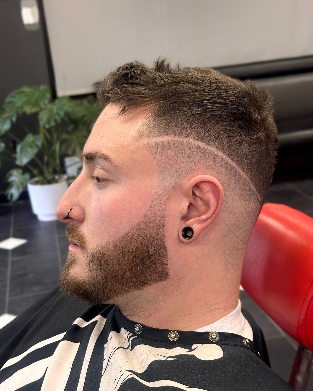 Beard Fade With Textured Top 