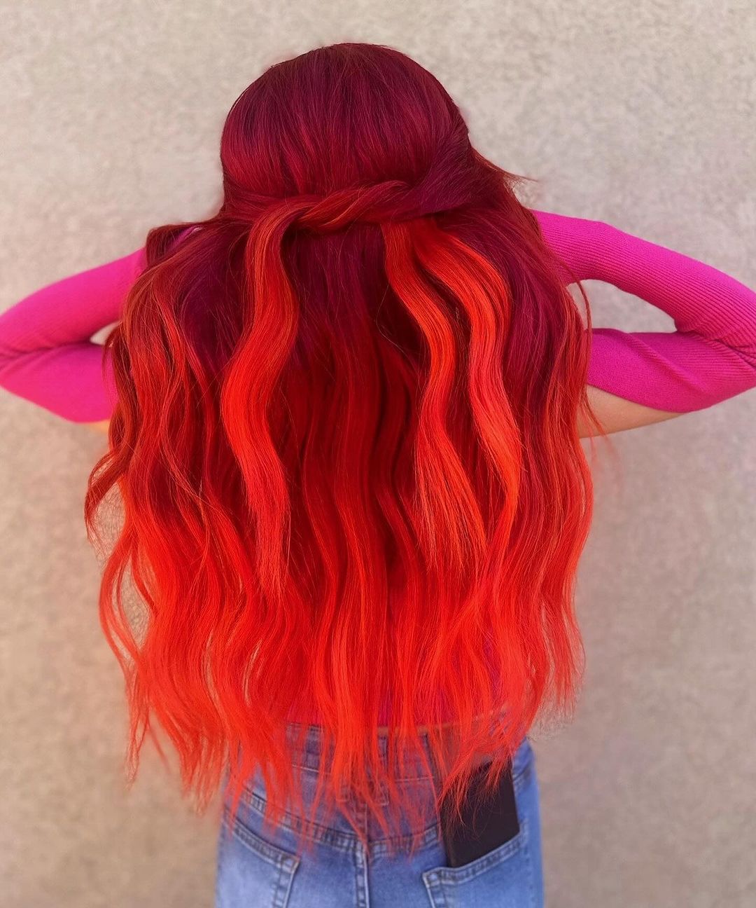 balayage rojo brillante