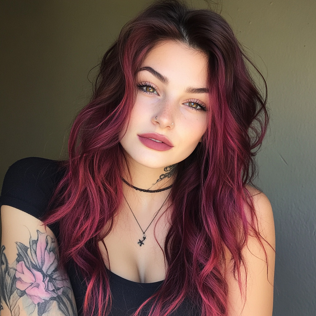 burgundy wine ombre