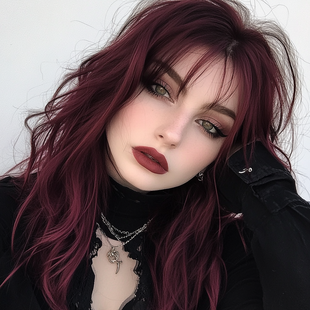 dark burgundy wine hair