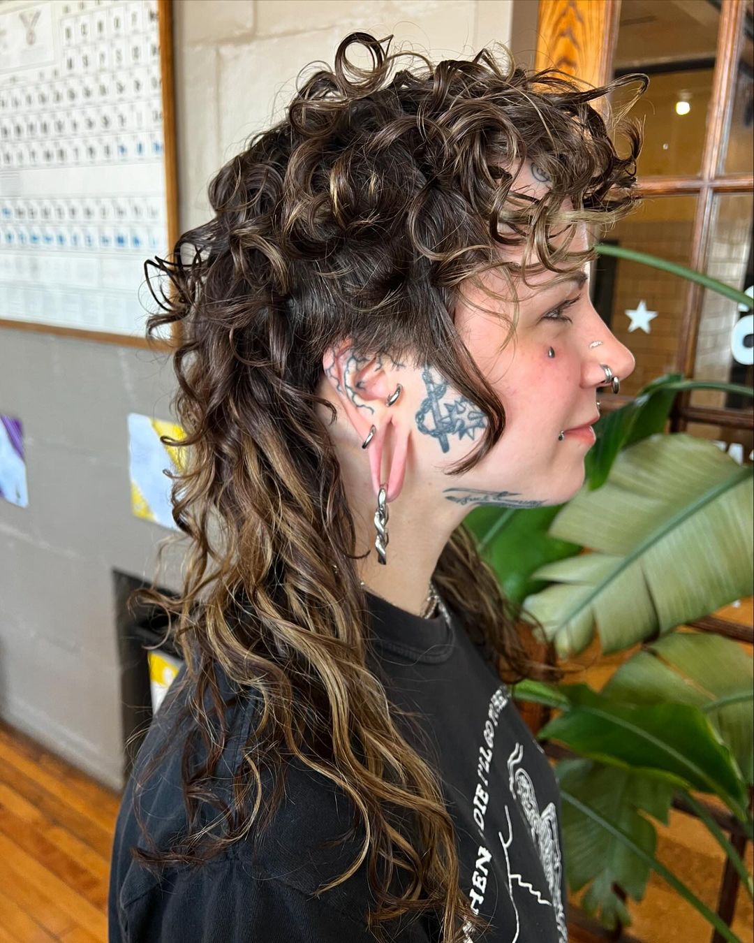 Edgy Curly Mullet