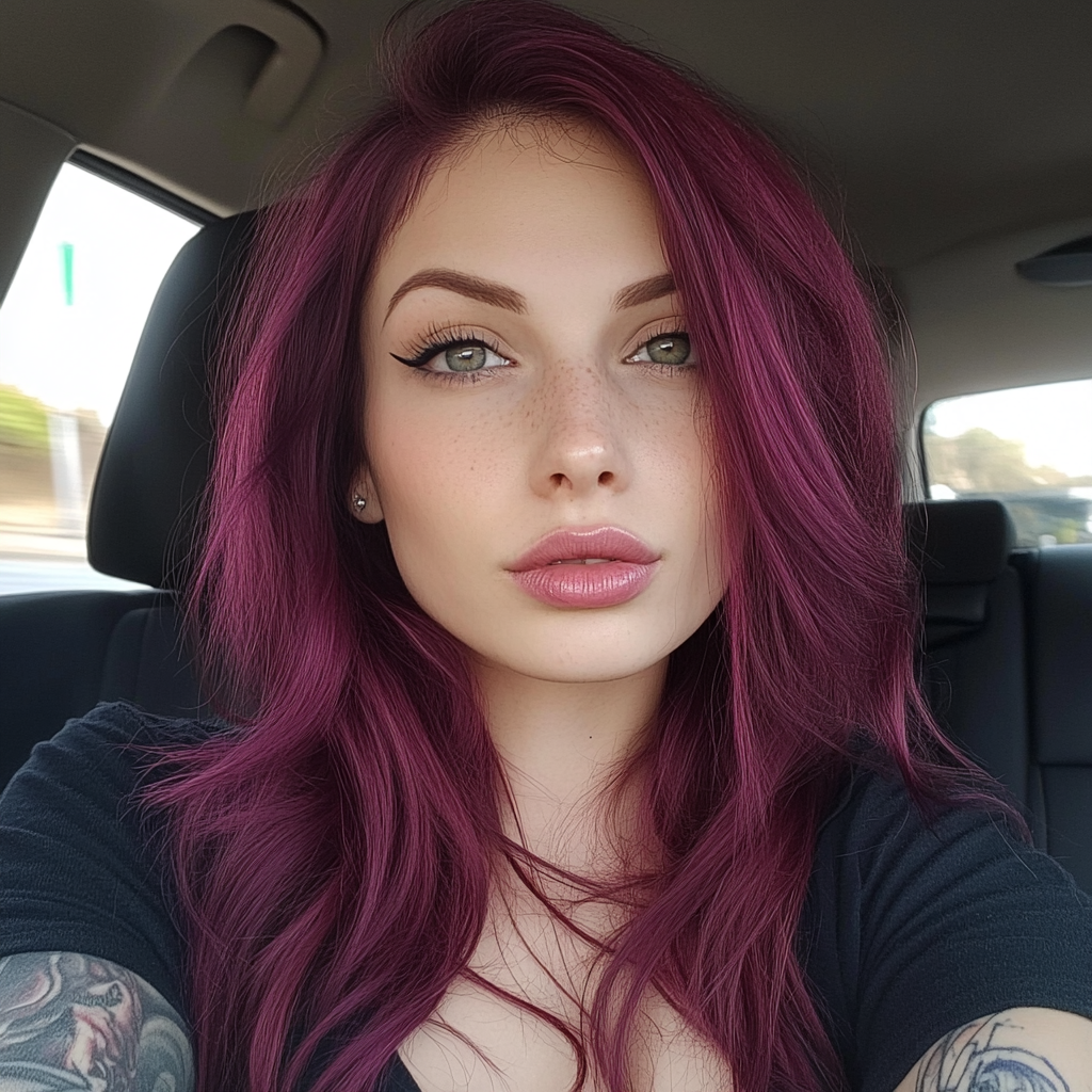 cheveux bordeaux clair