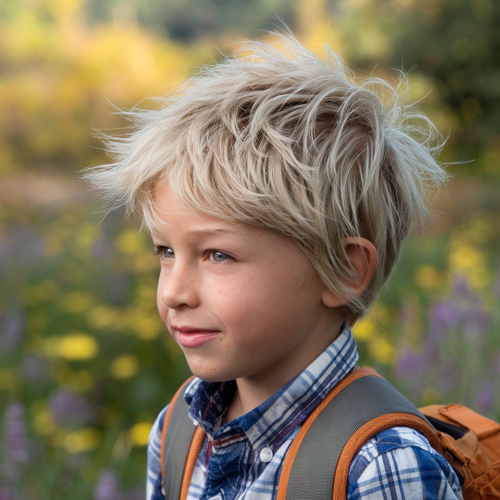 Coiffure naturelle texturée et désordonnée pour les enfants