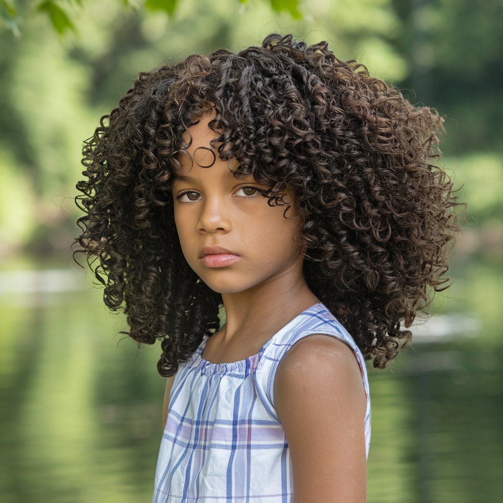 Coiffure bouclée naturelle pour les enfants