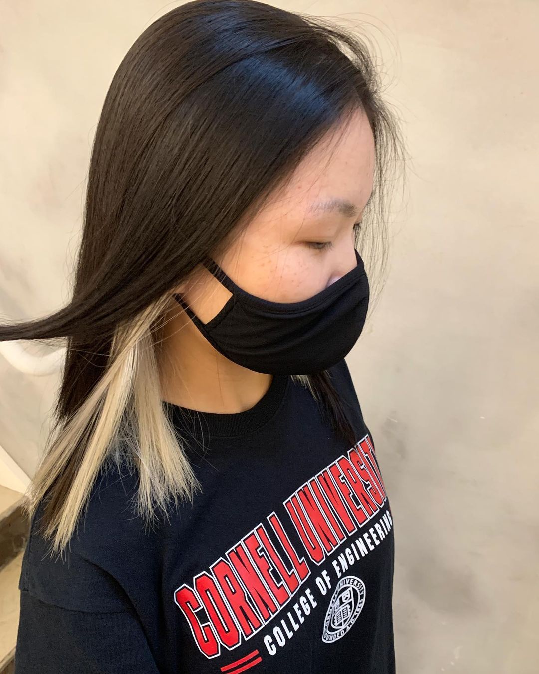 Peekaboo Blonde Highlights On Black Hair