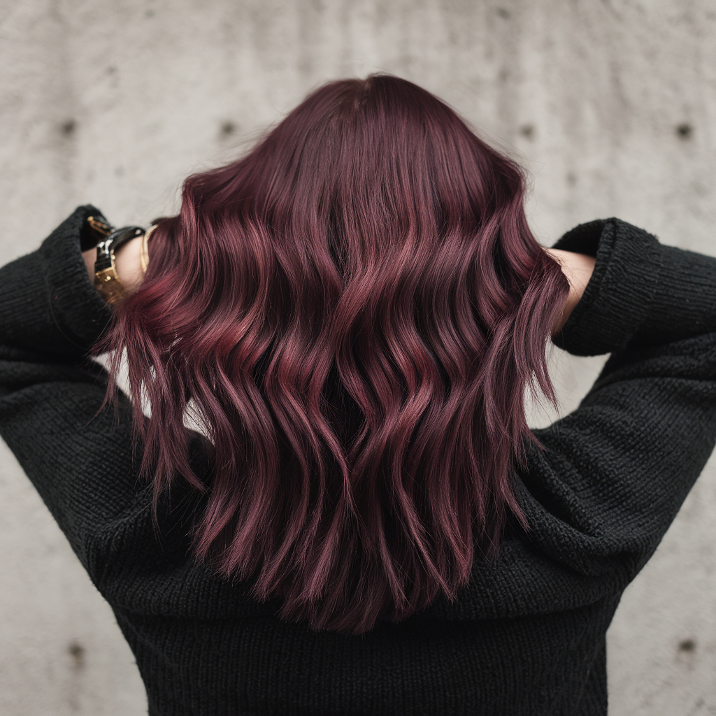 couleur de cheveux prune bourgogne vin