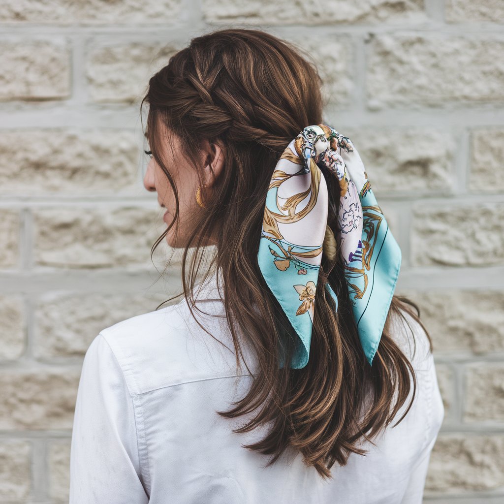 coiffure d'hiver avec foulard