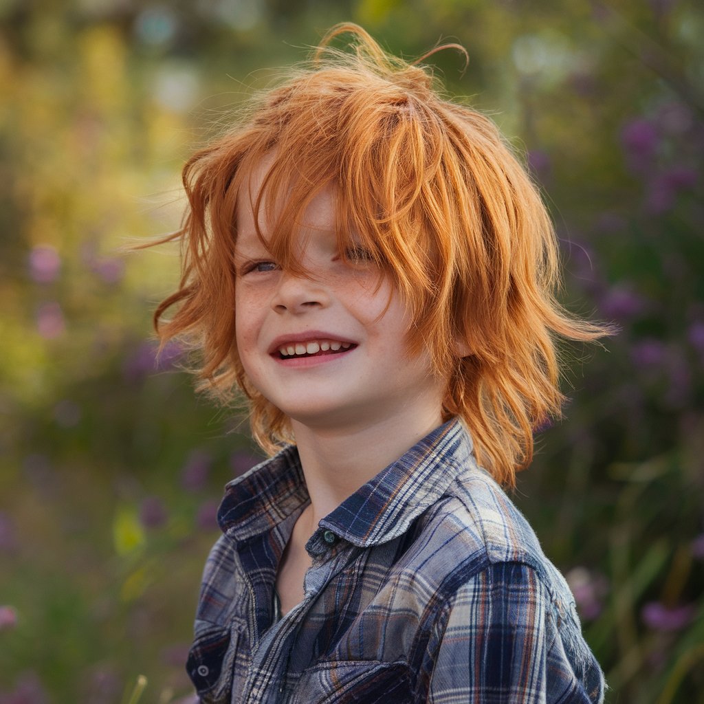 Shaggy Ginger Boy's Hair
