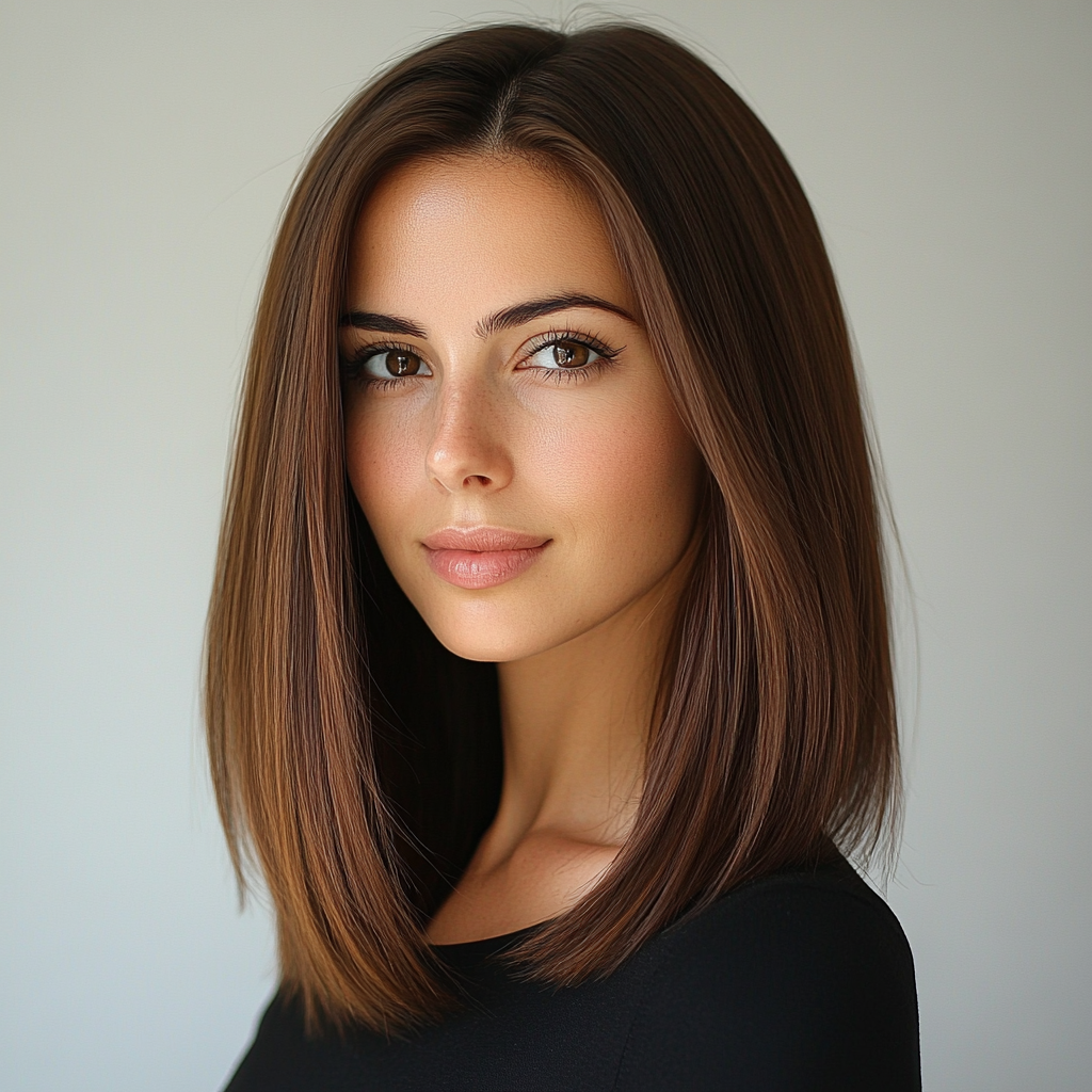 sleek straight hair blowout