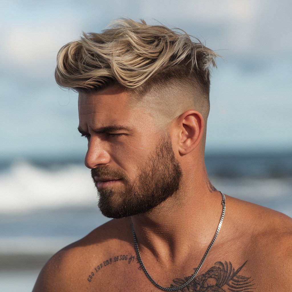 Stylish Wavy Top Hair With Shaved Sides
