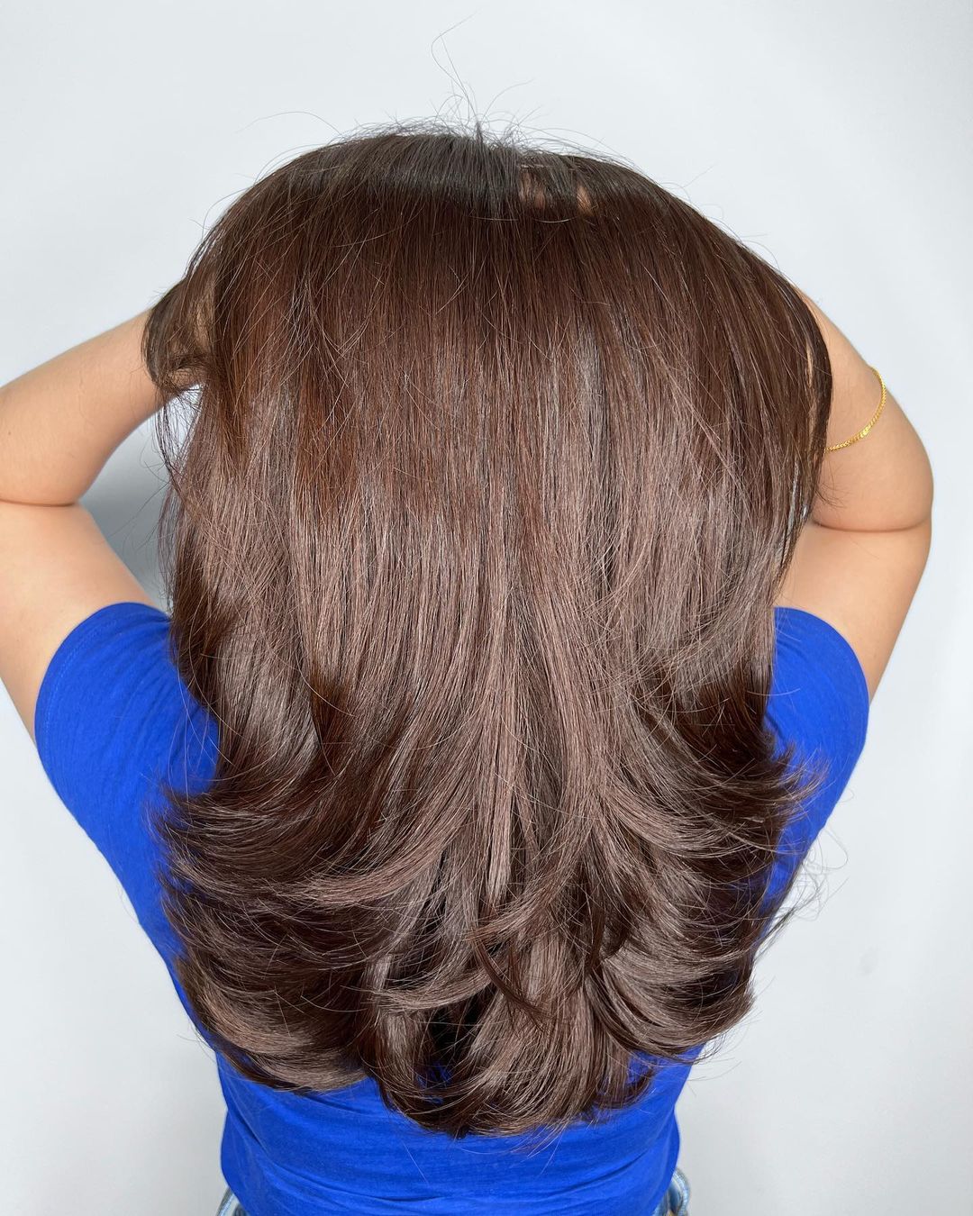 Subtle Caramel Brown Hair With Voluminous Layers